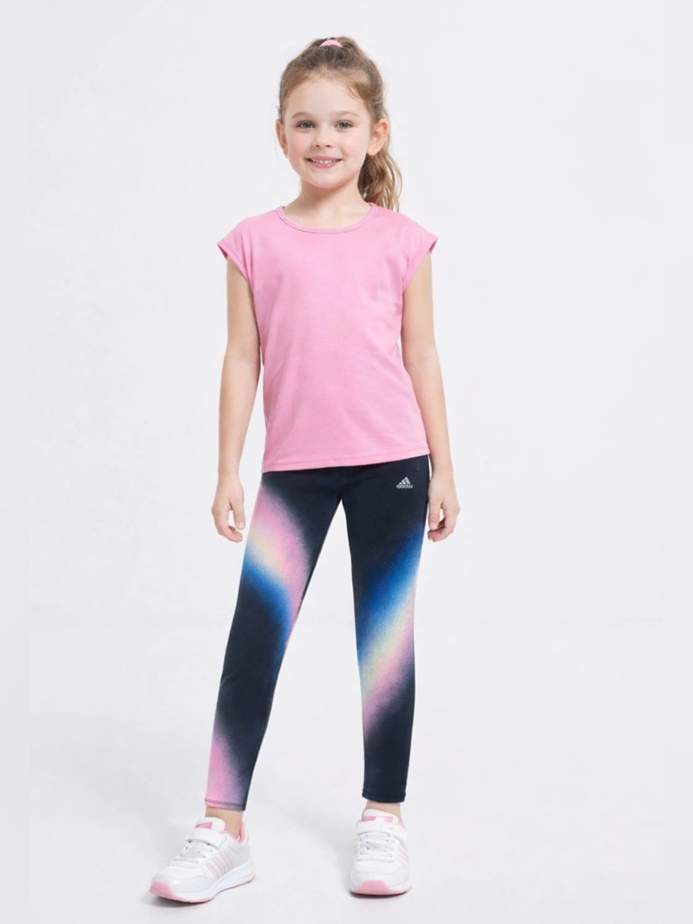 32 Degrees Cool Girls Pink Athletic Top + Adidas Leggings Set Size L